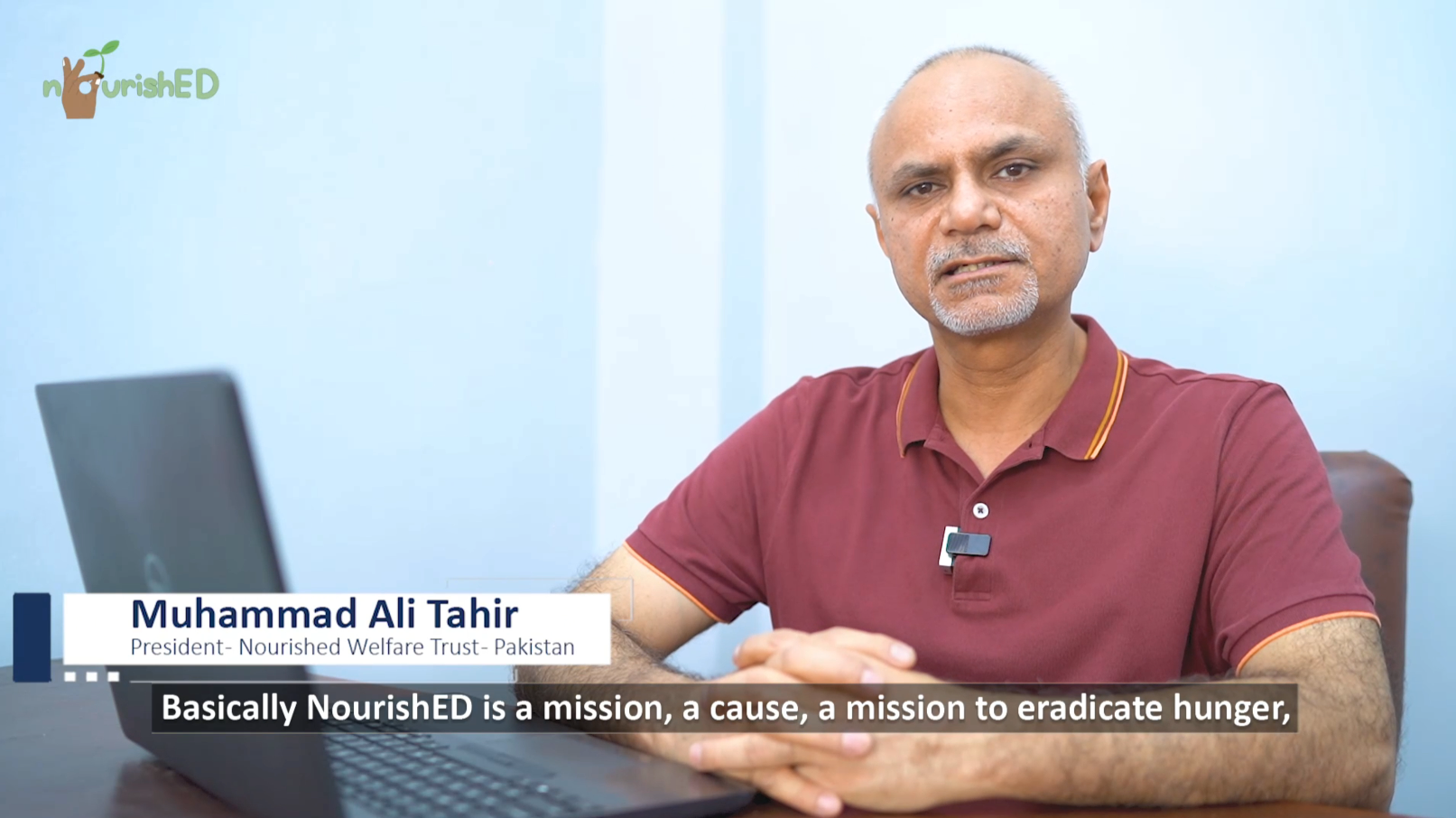 Muhammad Ali Tahir speaking about Nourished in Pakistan